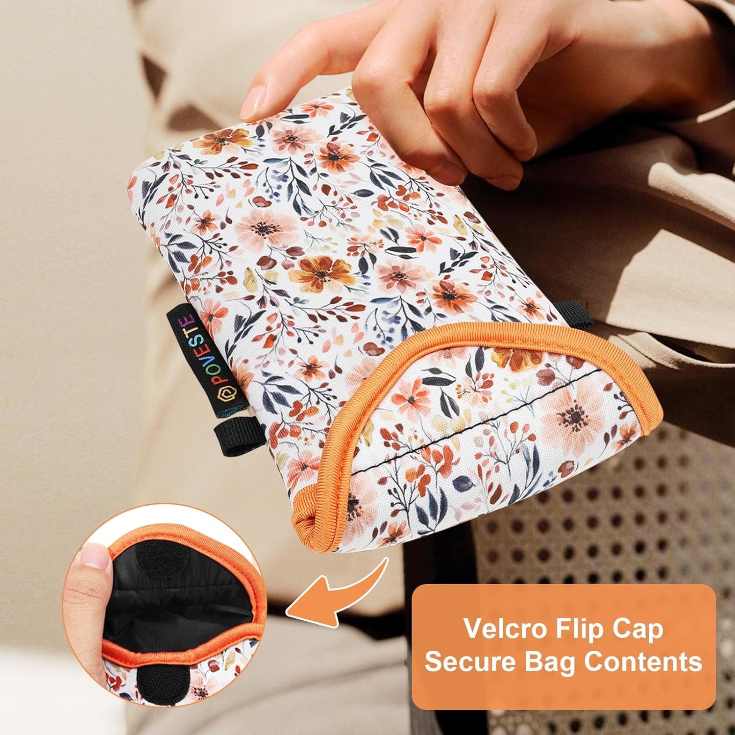 Custom Logo Neoprene Cell Phone Crossbody Pouch Case with Strap Lanyard Flap Closure Card Cash Pocket for Women Private Label Supplier Flower Power