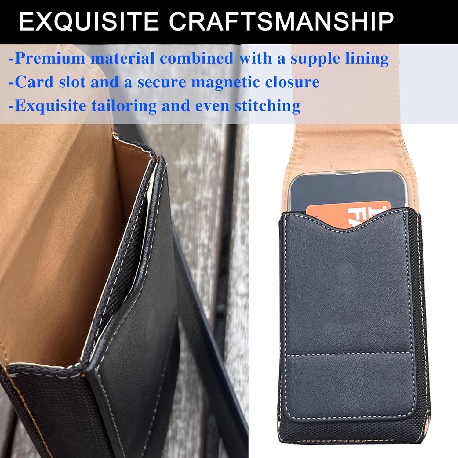 Private Label 360 Rotating Phone Holster Pouch with Belt Clip Custom Logo Phone Holder for iPhone 16 Pro Max 16 Plus 15 14 Pro Max Plus Galaxy S25 Ultra S25+ S24 FE Manufacturer PU Leather Carrying Case for Men Belt