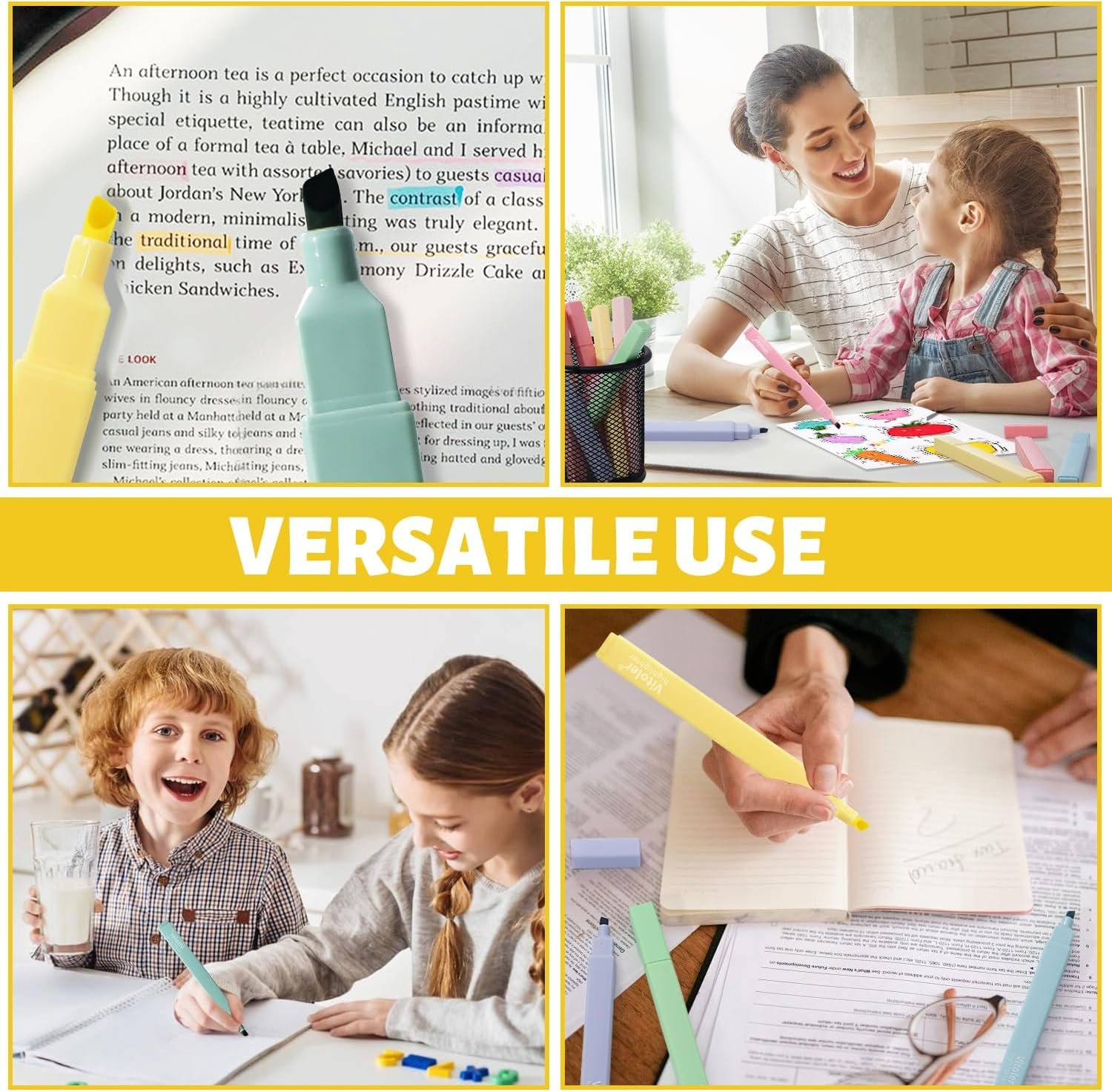 Custom Logo 8 pcs Aesthetic Pastel Highlighters Chisel Tip Book Highlighter Private Label No Bleed Bible Highlighter Candy Assorted Colors Manufacturer