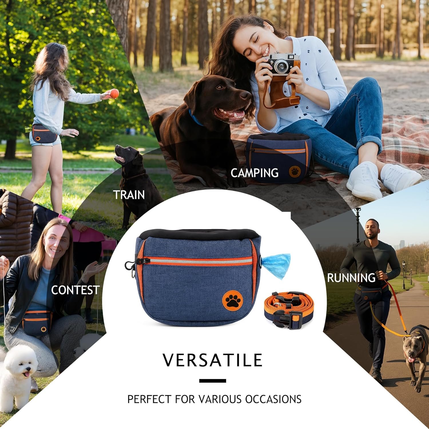 Private Label Dog Treat Training Pouch Manufacturer with Removable Liners, Large Opening Capacity, Clicker, Training Guide, Waist Strap Clip - Custom Logo Fanny Pack for Dog Training and Walking