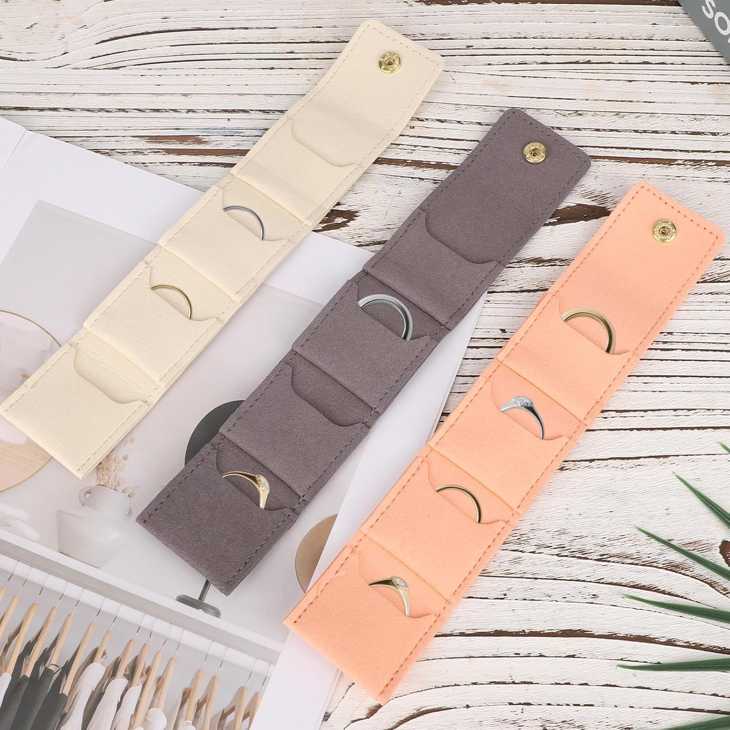 Private Label 3pcs Mini Travel Jewelry Pouches for Women with Custom Logo Small Portable Multifunctional Organizer Bags Tiny Cases for Earrings Rings Necklaces Manufacturer (Pink, Gray, Beige)