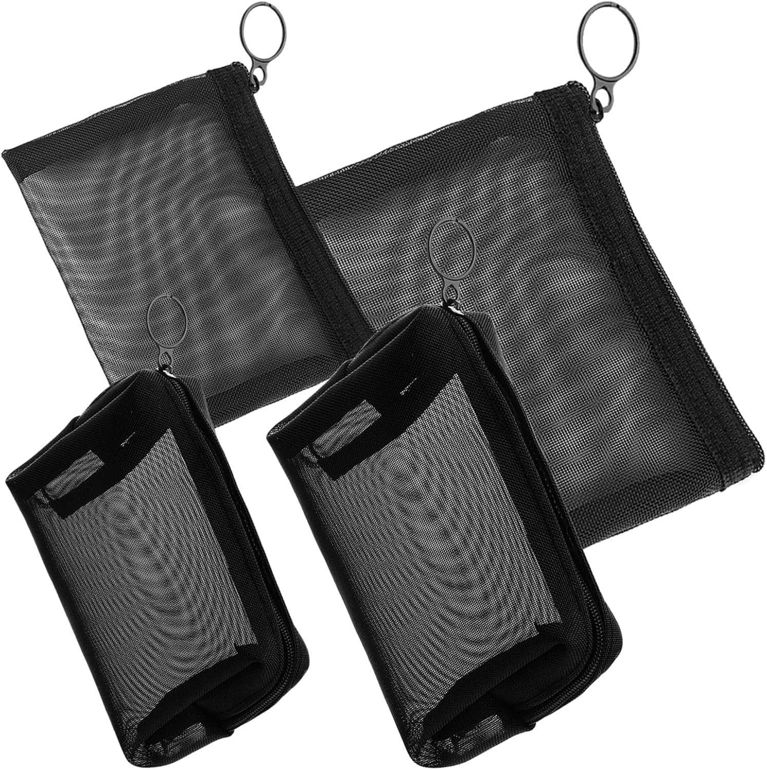 Private Label 4-Piece Mini Mesh Pouches Small Zipper Nylon Mesh Makeup Bags Custom Logo Portable Travel Cosmetic Toiletry Storage Organizer Manufacturer