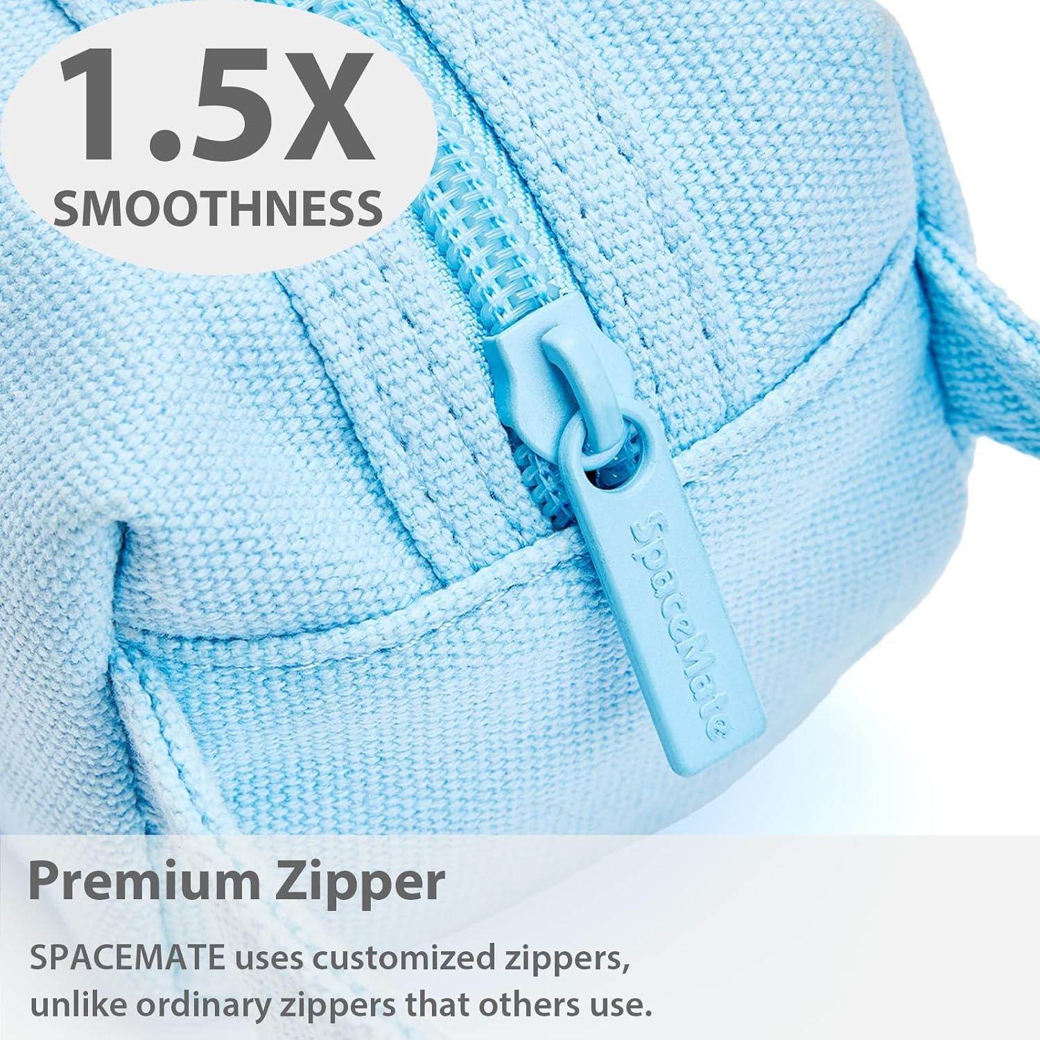 Private Label Large Capacity 1200ml Pencil Case Pouch Bag School Supplies for Girls Boys Kids Aesthetic Canvas Pen Organizer Sky Blue Simple Preppy Style Manufacturer Custom Logo