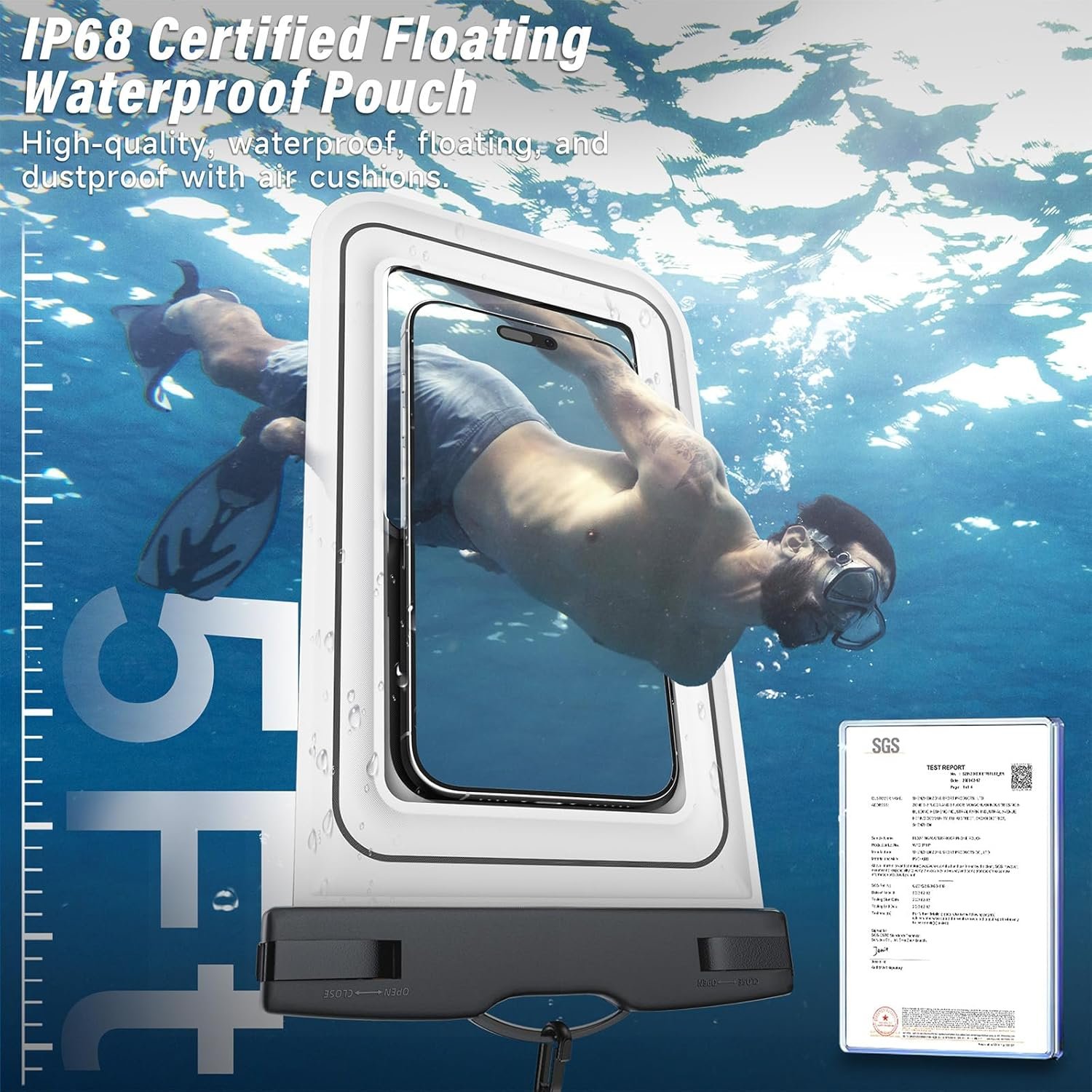 Private Label 2 Pack IP68 Floating Waterproof Phone Pouch Dry Bag Beach Cruise Essentials 2026 with Adjustable Lanyard Custom Logo for iPhone 17 16 15 Pro Max Galaxy S24 S23 Manufacturer Black White