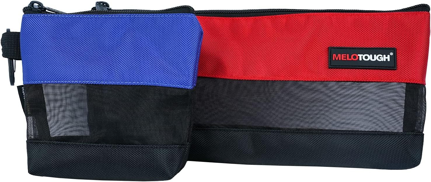 Custom Logo 2 Pack Small Zipper Utility Tool Bags Private Label Multi-Purpose Storage Organizer Pouch with Mesh Window for Screwdrivers Pliers Nut Drivers Manufacturer