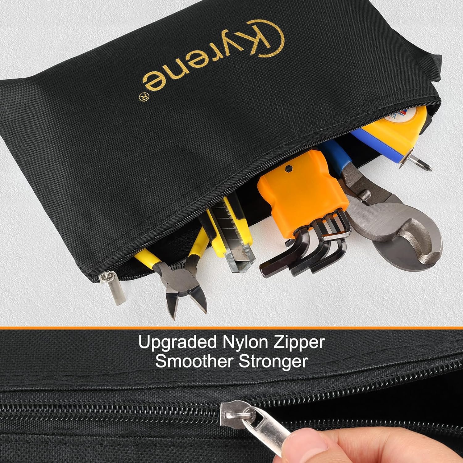 Custom Logo 3 Pack Zipper Tool Pouches Utility Multipurpose Storage Organizer Bags Private Label for Mens Tools DIY Projects Electrician Repairs Travel Gear Office Stationery Manufacturer