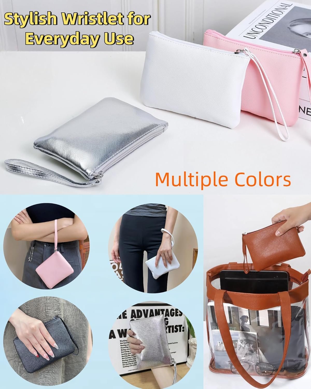 Custom Logo 2 Pack Small Zipper Pouch Mini Makeup Bag for Purse Lipstick Cosmetic Travel Organizer Private Label Women Essentials Coin Holder 4.5 x 6.5 Clutch Stadium Approved Wristlet Pink Manufacturer