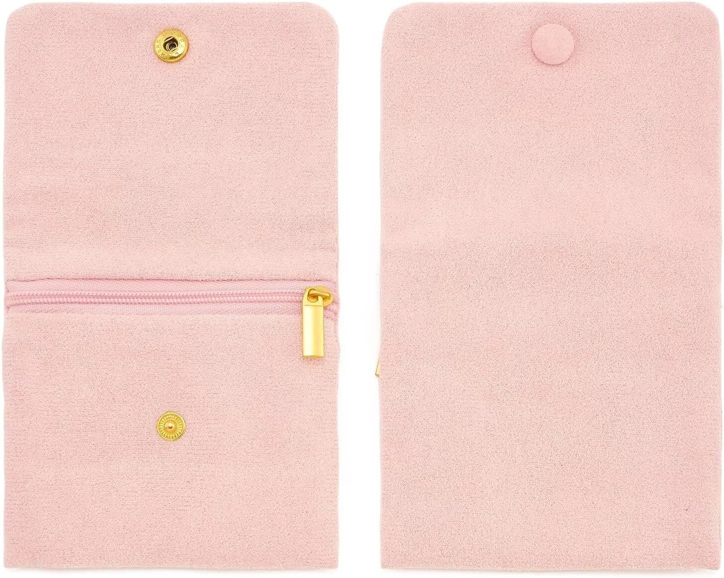 Private Label 2pcs Small Zipper Velvet Jewelry Pouches Custom Logo 4