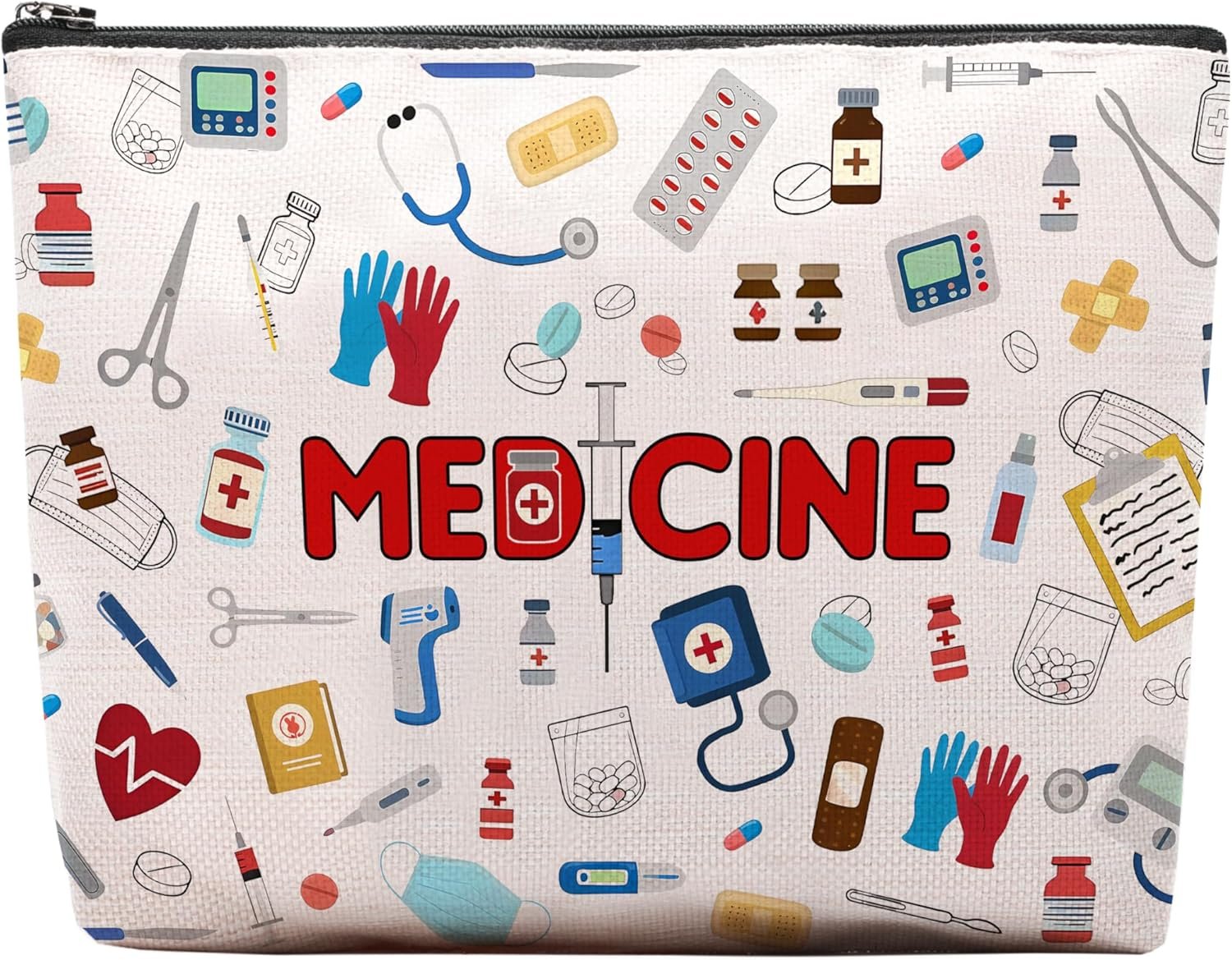 Custom Logo Doctor Makeup Bag, Private Label Medicine Travel Toiletry Pouch with Zipper, Factory Birthday Gifts for Women Mom Sister