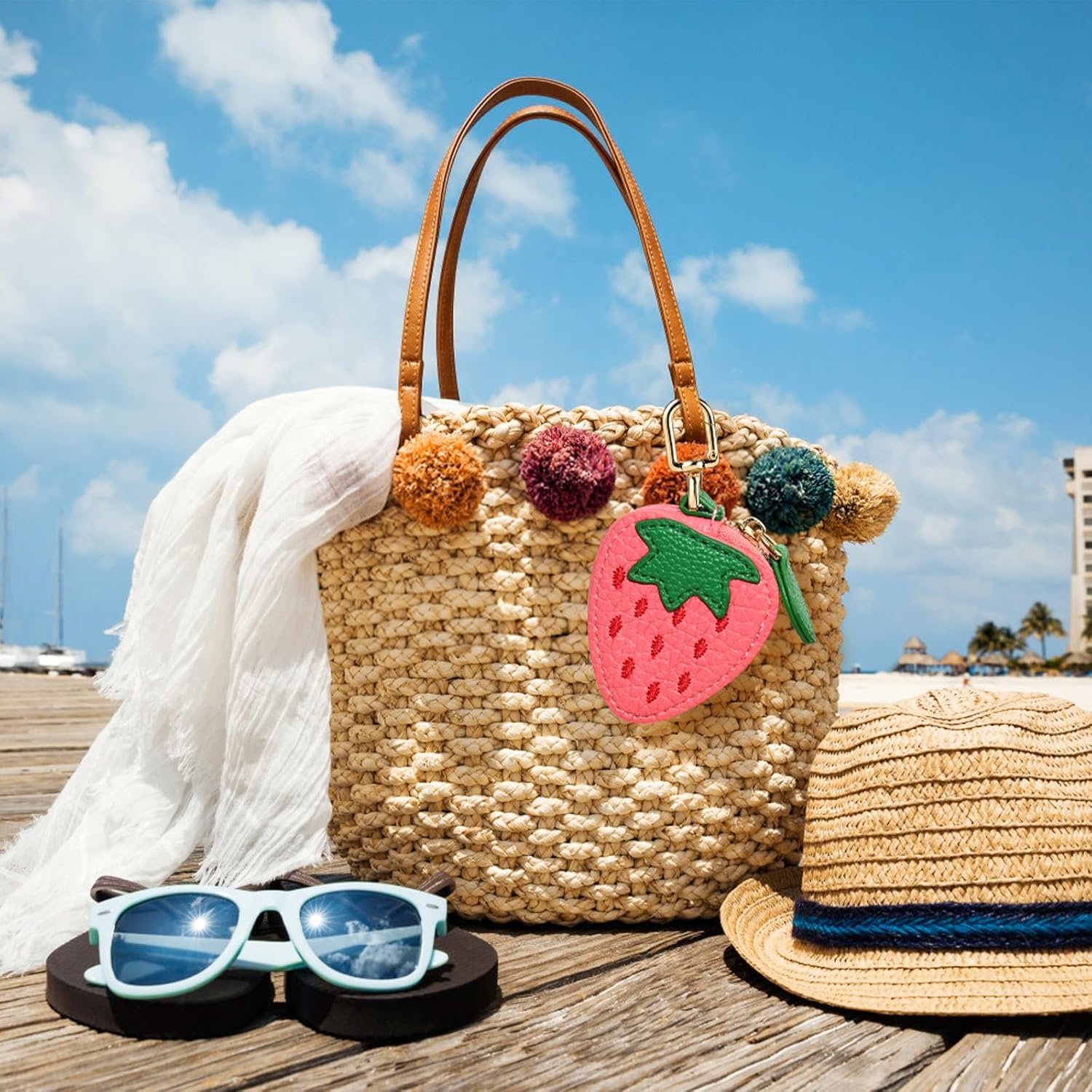 Private Label Fruit Coin Purse Keychain Custom Logo Cute Mini Leather Coin Pouch for Backpack Decoration Supplier Gift for Women Girls