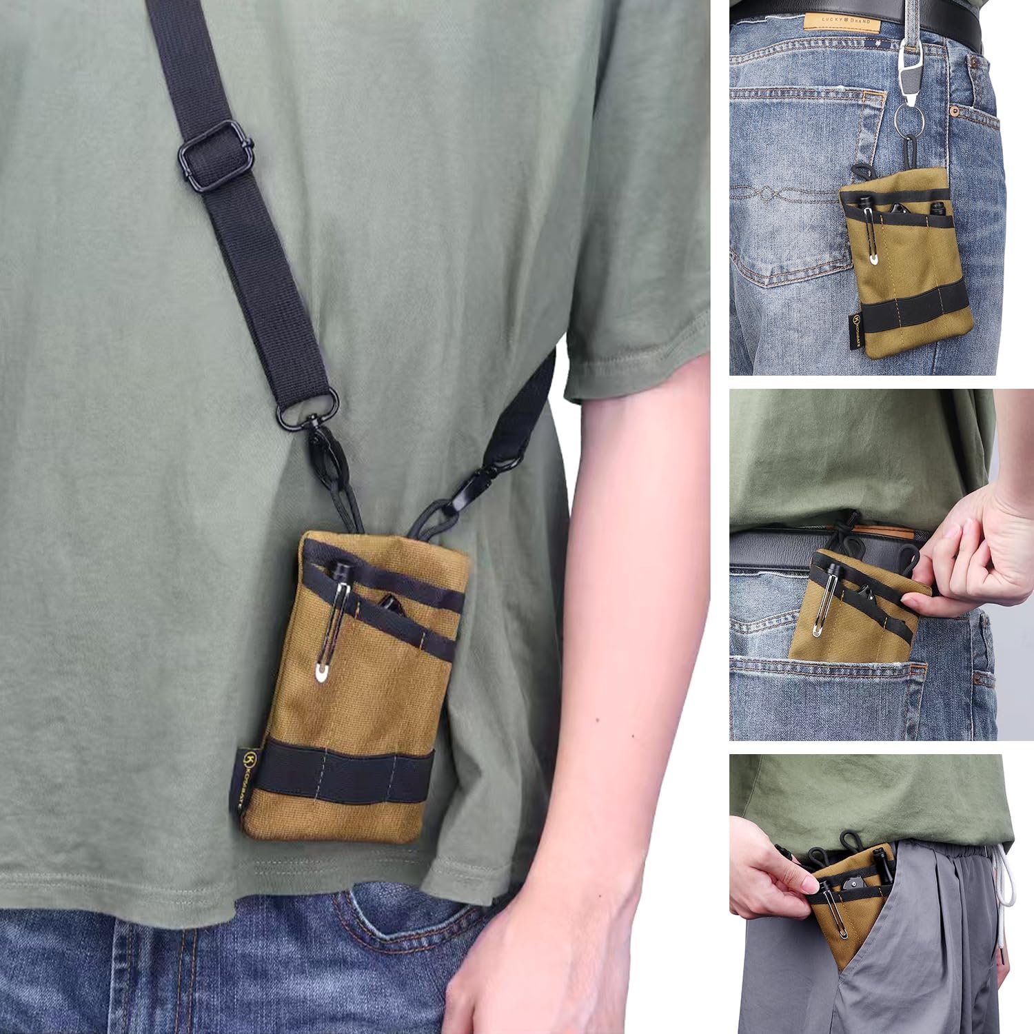 Private Label Tactical MOLLE Coin Pouch & Custom Logo Multi-Func Card Crossbody Bag Durable EDC Organizer Manufacturer