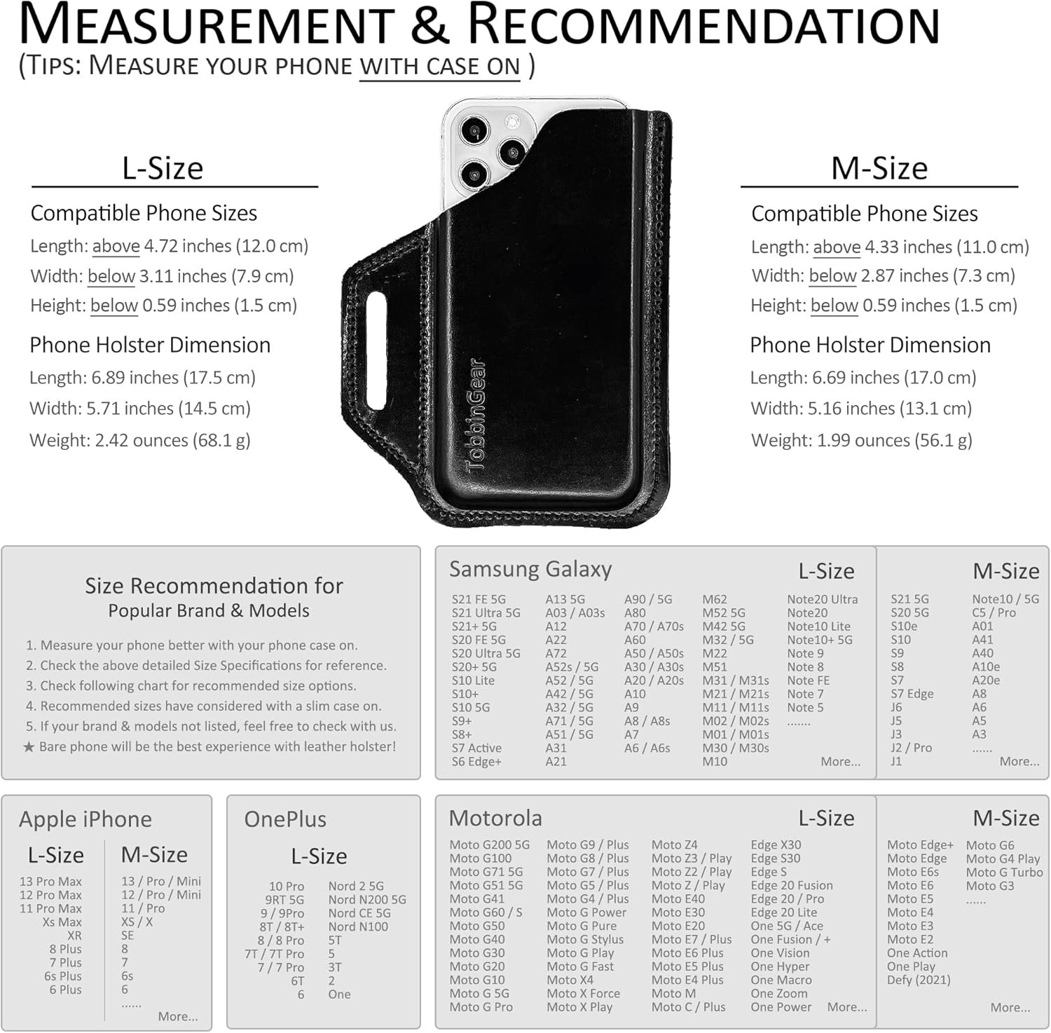 Private Label Leather Belt Phone Pouch Cell Phone Holster Custom Logo Universal Phone Case with Belt Loops for Men and Women Large Black Manufacturer