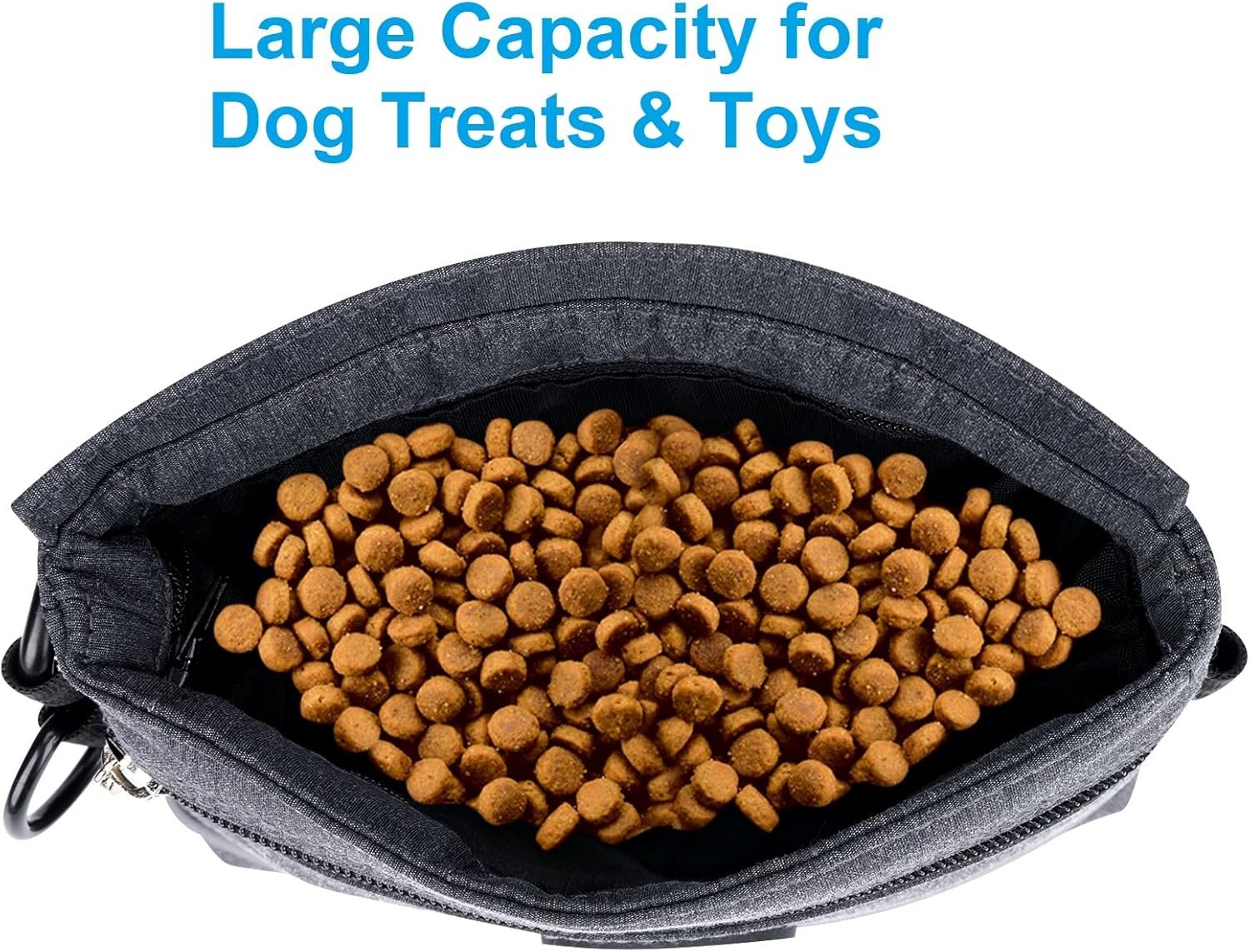 Custom Logo Dog Treat Pouch Bag with Magnetic Closure, Private Label Dog Food Carrier with Removable Inner Pocket for Agility Training, Manufacturer Includes Carabiner