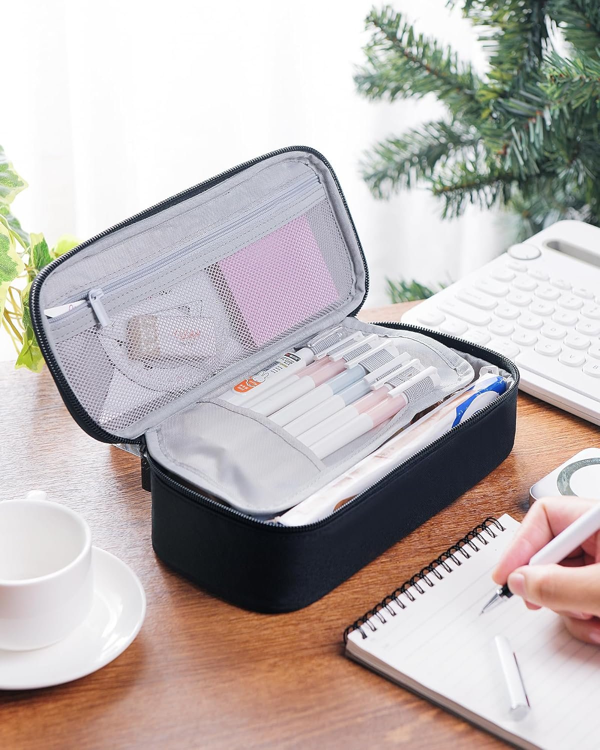 Custom Logo Large Capacity Pencil Case Private Label Aesthetic Zipper Pencil Pouch Back to School Supplies for College Students Teens Adults Travel Essentials Electronic Cable Organizer Manufacturer