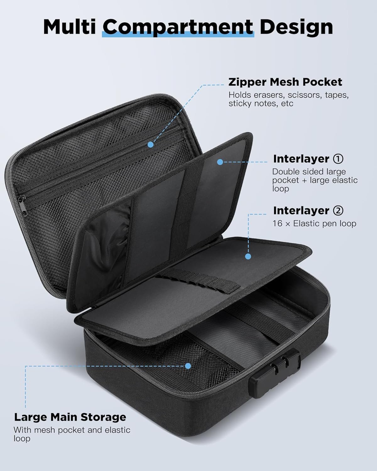 Custom Logo Big Capacity Storage Pouch Marker Pen Pencil Case Private Label Stationery Bag Art Tool Sketch Box for Bullet Journal Middle High School Office College Students Girls Women Adults Teens Manufacturer