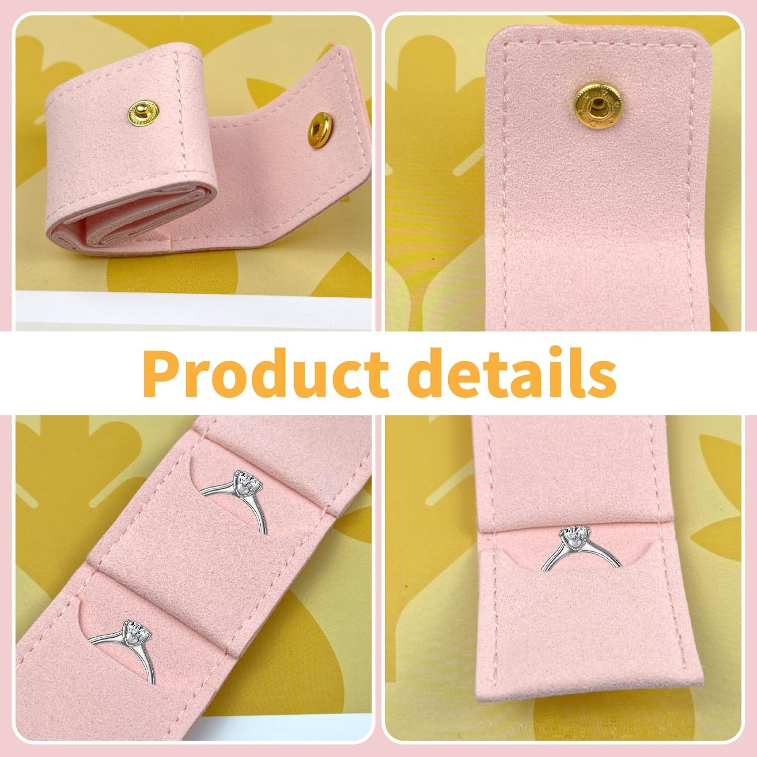 Custom Logo 4Pcs Travel Jewelry Organizer Private Label Small Roll Bag with Buckle Foldable Case for Earrings Rings Necklaces Manufacturer