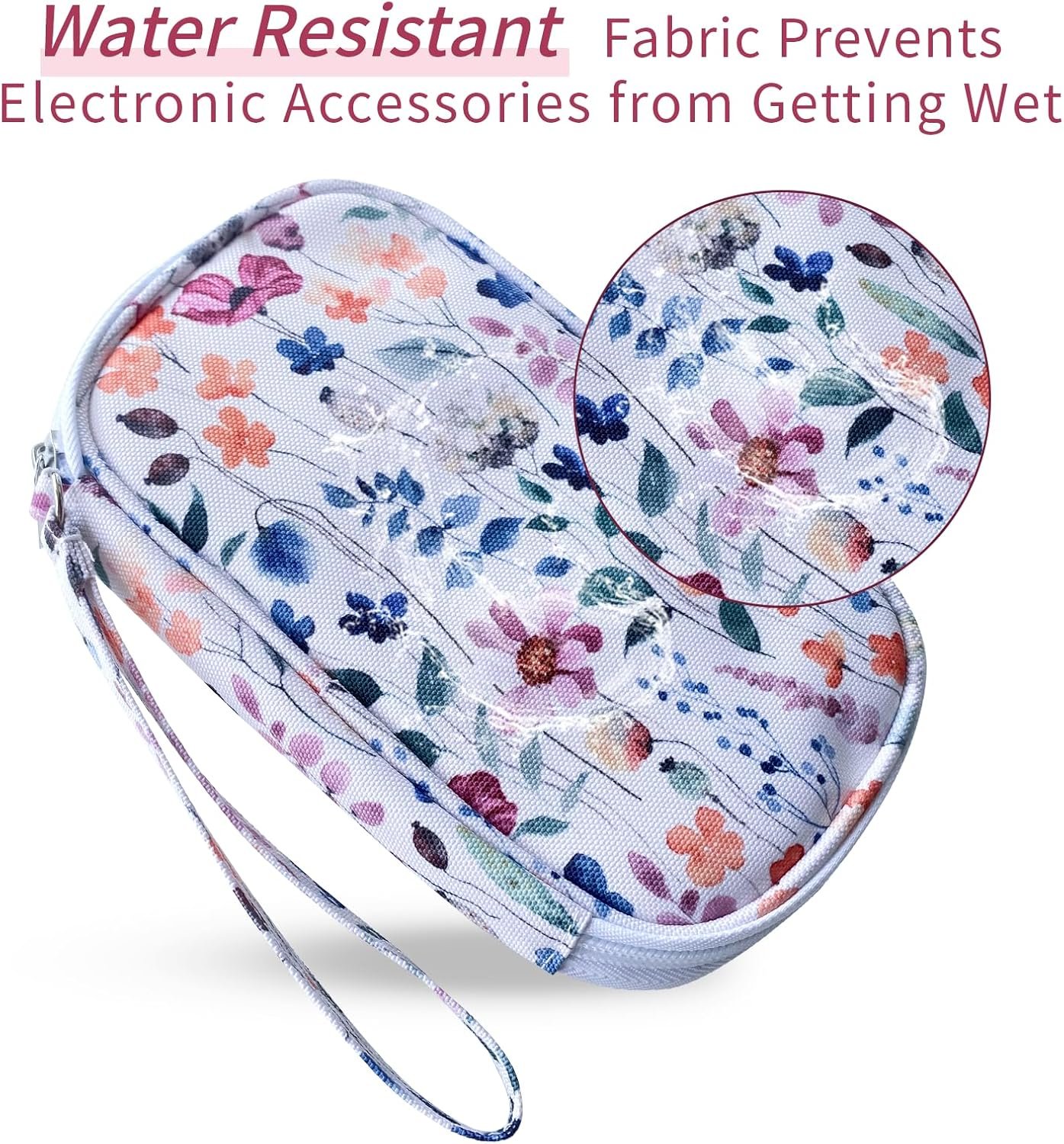 Custom Logo Electronics Organizer Travel Case Private Label Cable Tech Pouch for Chargers Cables Phones Flash Drives Bohemian Leaves Manufacturer