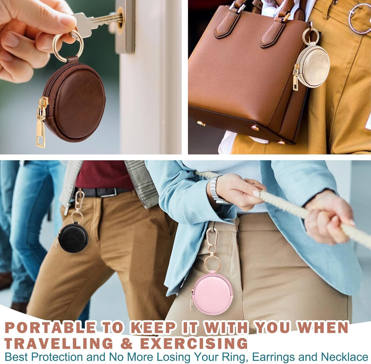 Private Label Small Travel Ring Holder Keychain, Custom Logo Mini Portable Gym Ring Box Case for Women Men, Earring Necklace Holder Manufacturer