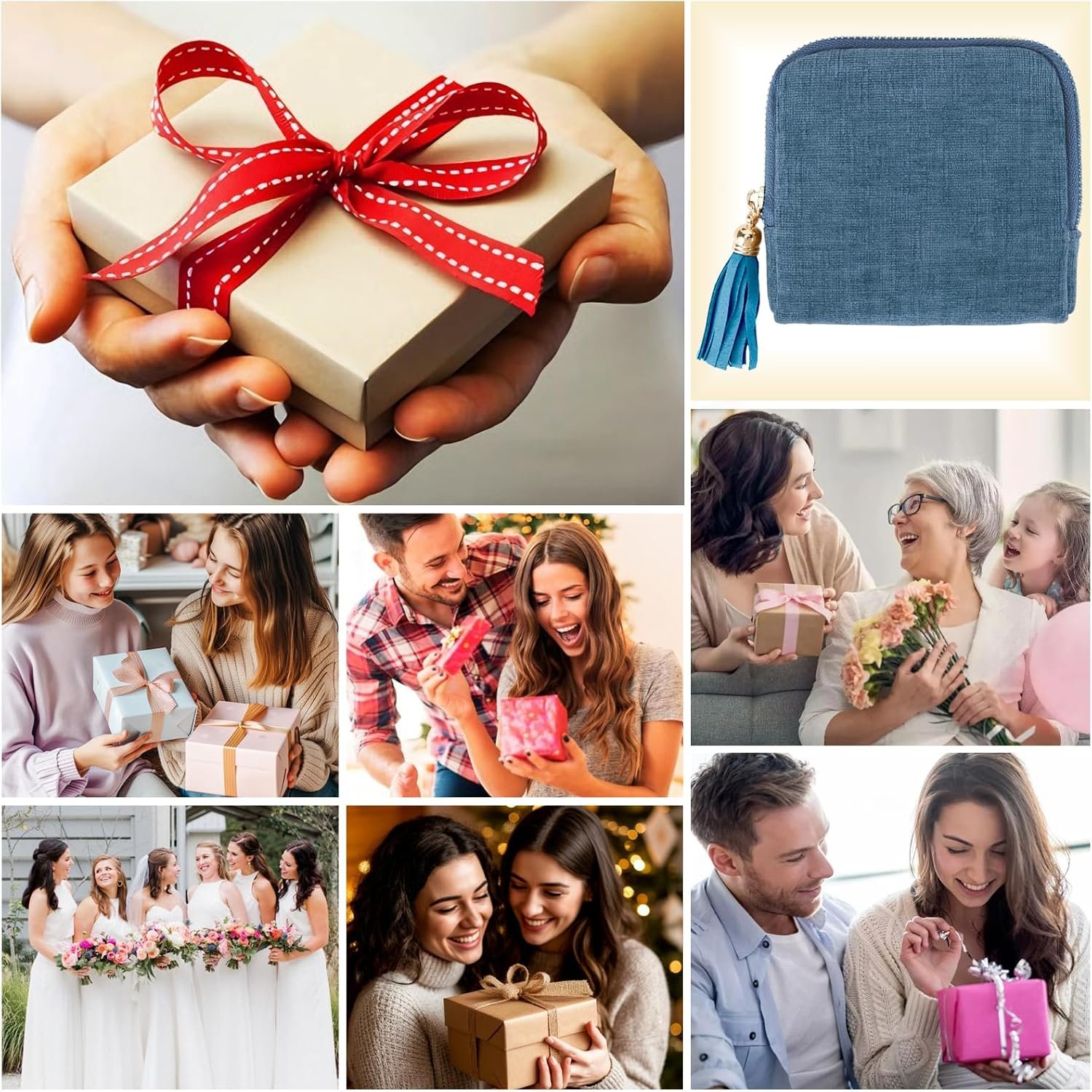 Private Label Small Travel Jewelry Organizer Pouch with 6 Compartments, Portable Soft Anti-Scratch Custom Logo Storage Holder for Bangle Bracelets Earrings Necklace, Ocean Blue Manufacturer