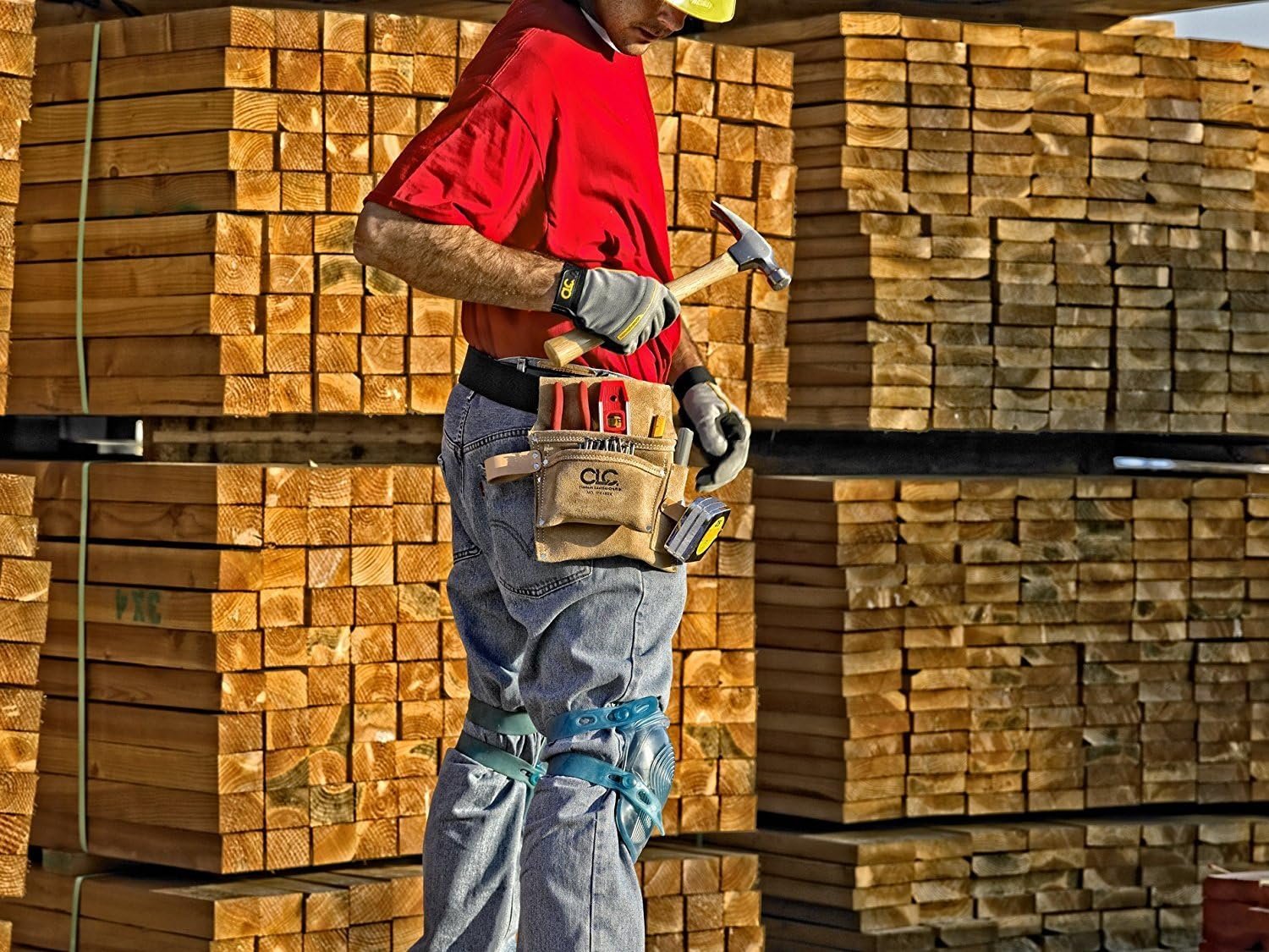 Private Label 3-Pocket Tan Suede Tool Bag & Poly Web Belt Custom Logo Manufacturer