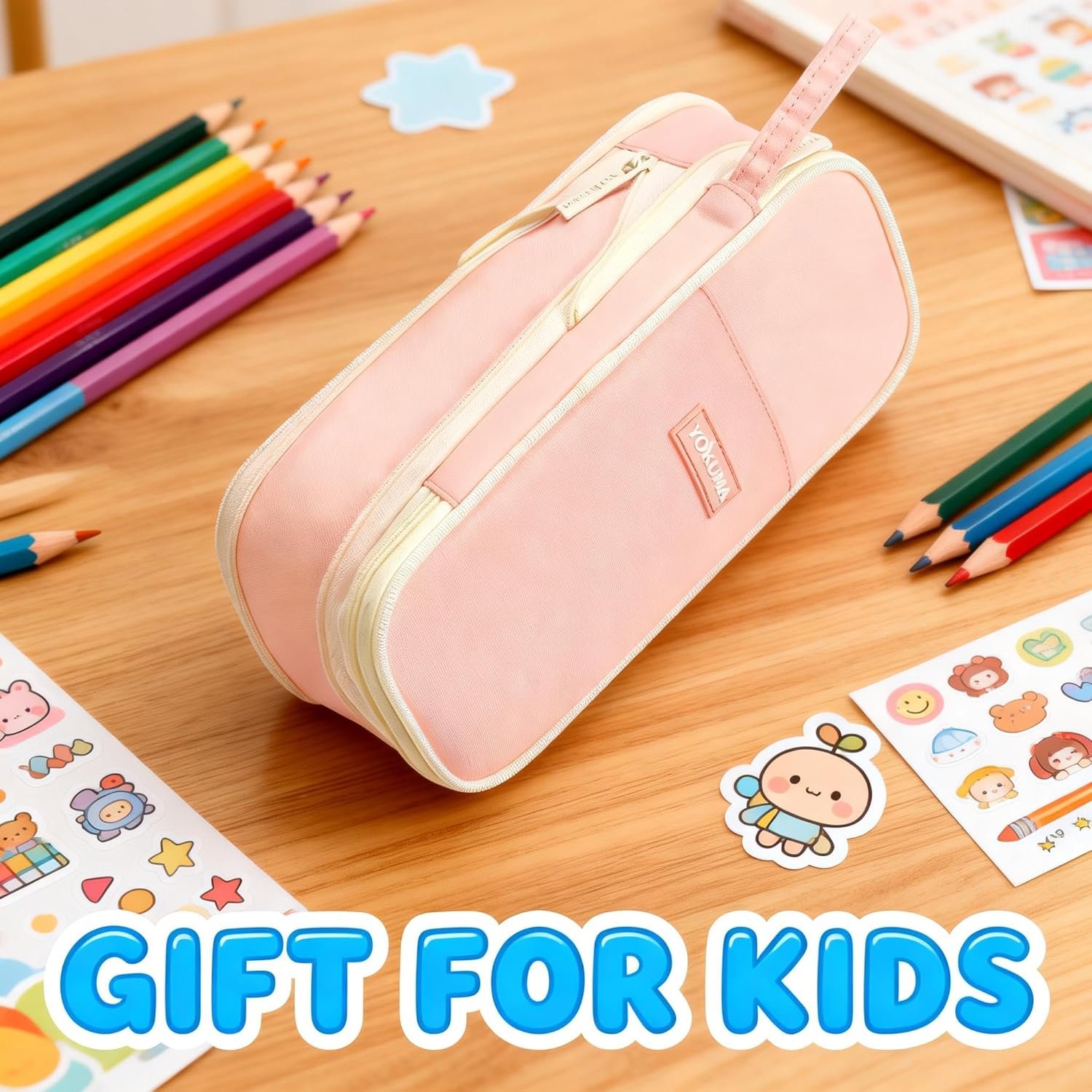 Private Label Cute Pencil Case Big Capacity Pouch for Girls Custom Logo Kawaii Preppy School College Supplies Pink Manufacturer