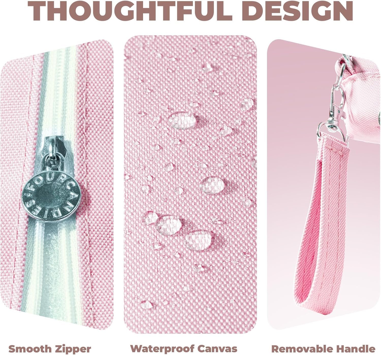 Private Label Large 3 Compartment Pink Pencil Case with Removable Handle and Zipper Custom Logo Big Stationery Organizer Pencil Pouch for Markers Office College Manufacturer