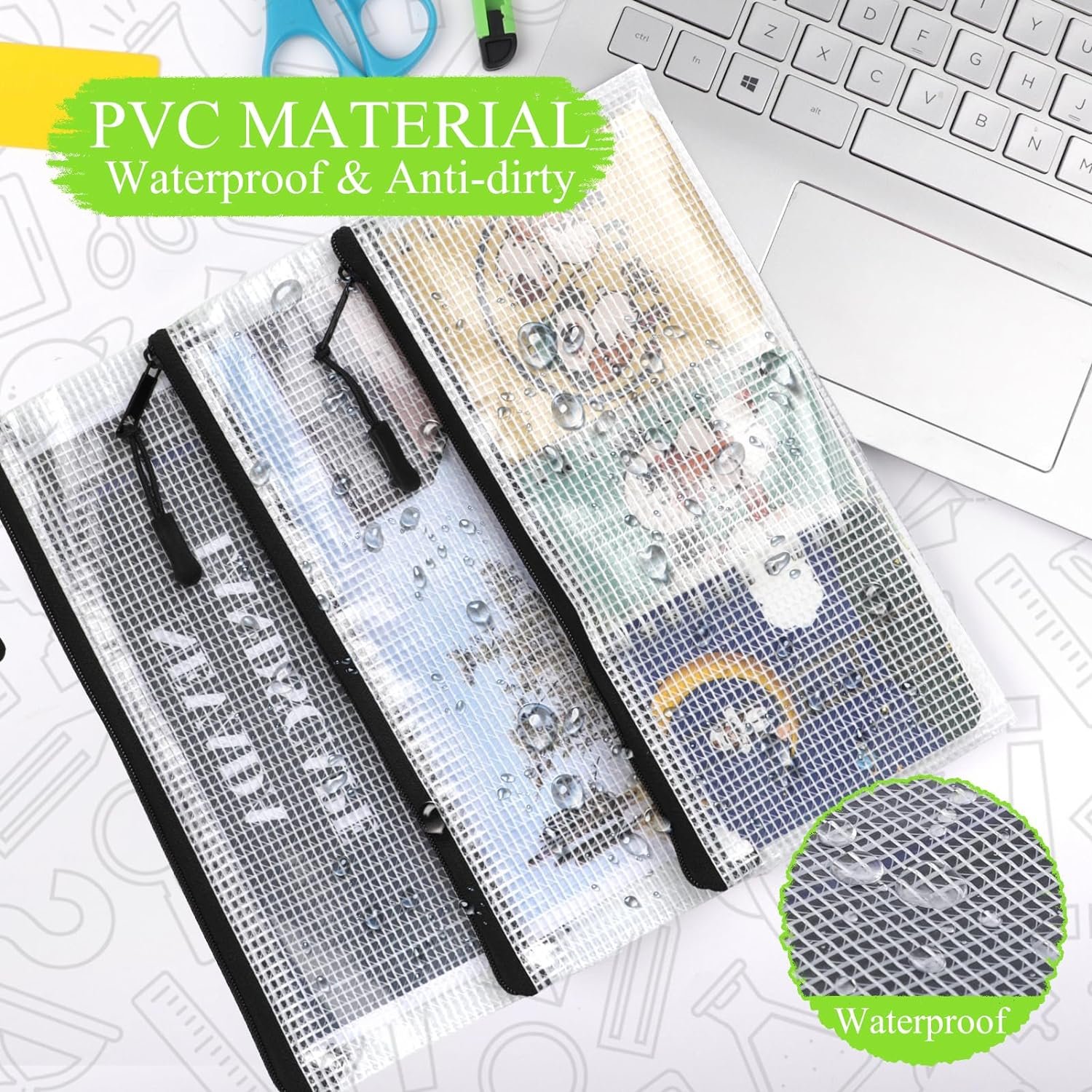 Private Label 24 Pack Small Mesh Zipper Pencil Pouches 9.2 x 4.7 in Clear Bulk Bags for Travel Storage Custom Logo Manufacturer