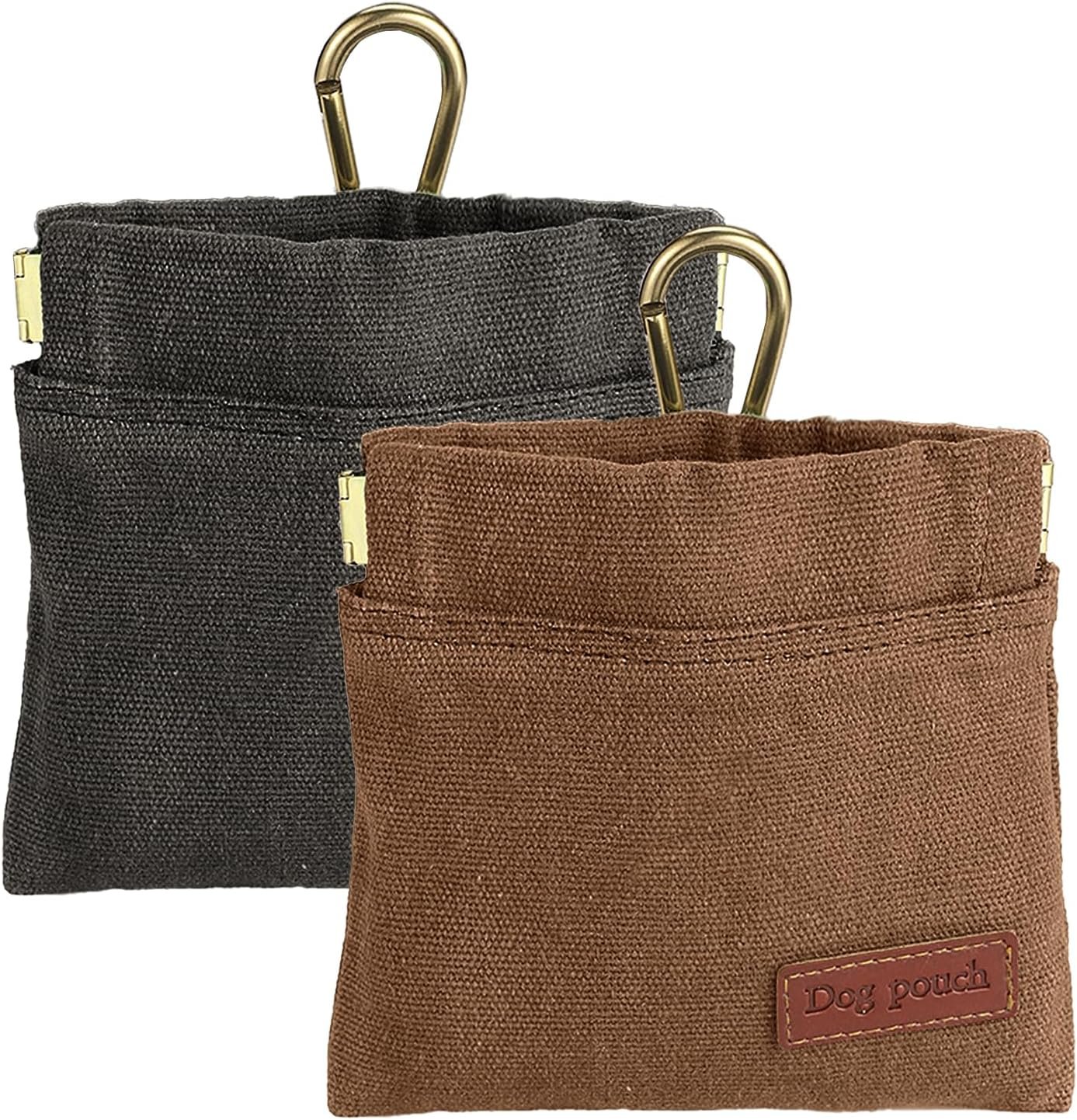 Private Label 2PC Dog Treat Pouch, Custom Logo Training Treat Reward Bag, Portable Hand Free Puppy Walking Auto Closing Dispenser Behavior Aids for Outdoor Travel Supplier (Grey+Khaki)