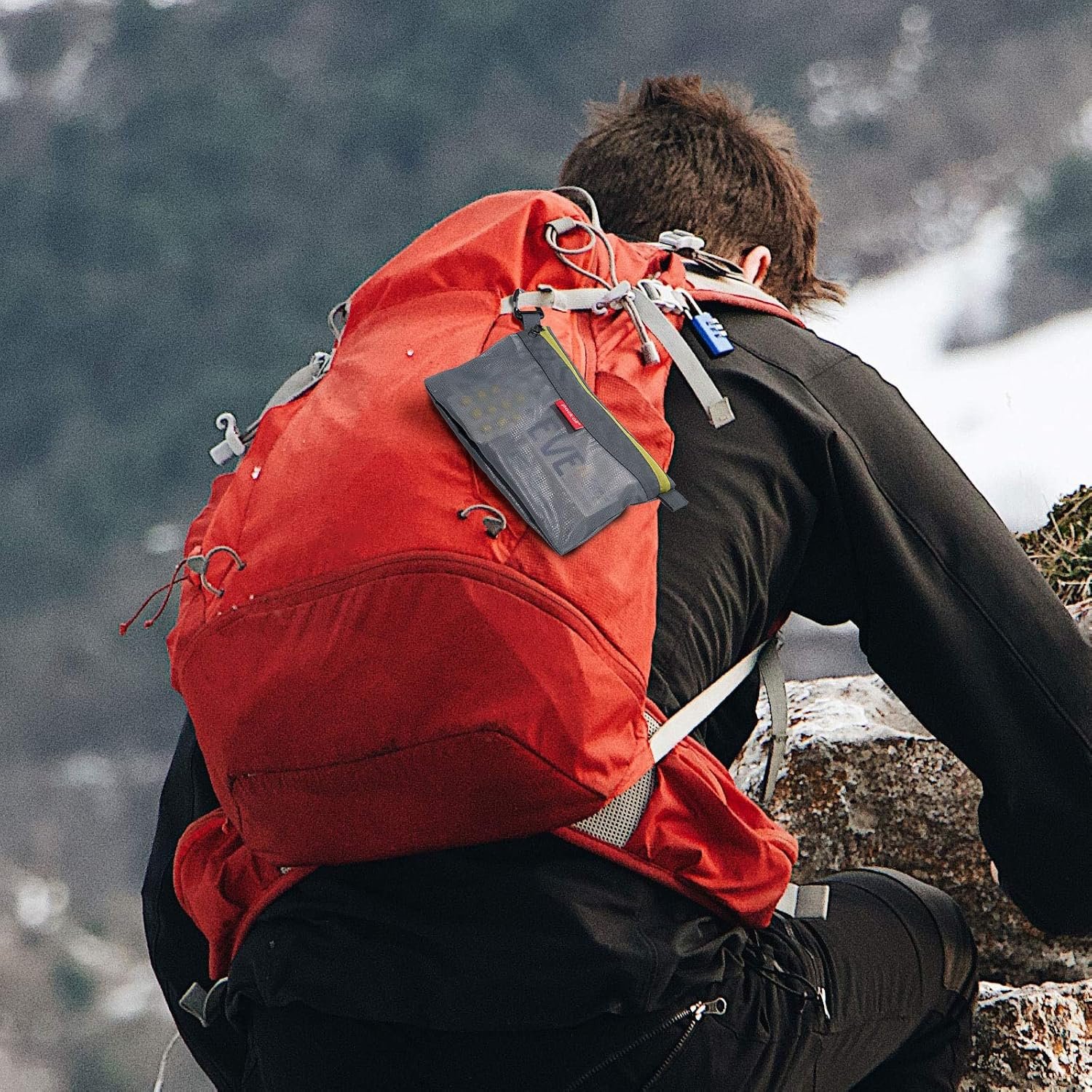 Private Label Water-Resistant Zipper Pouch with Custom Logo, Mesh Zipper Bags for Storage, Travel, Office (Gray, Large) from Manufacturer