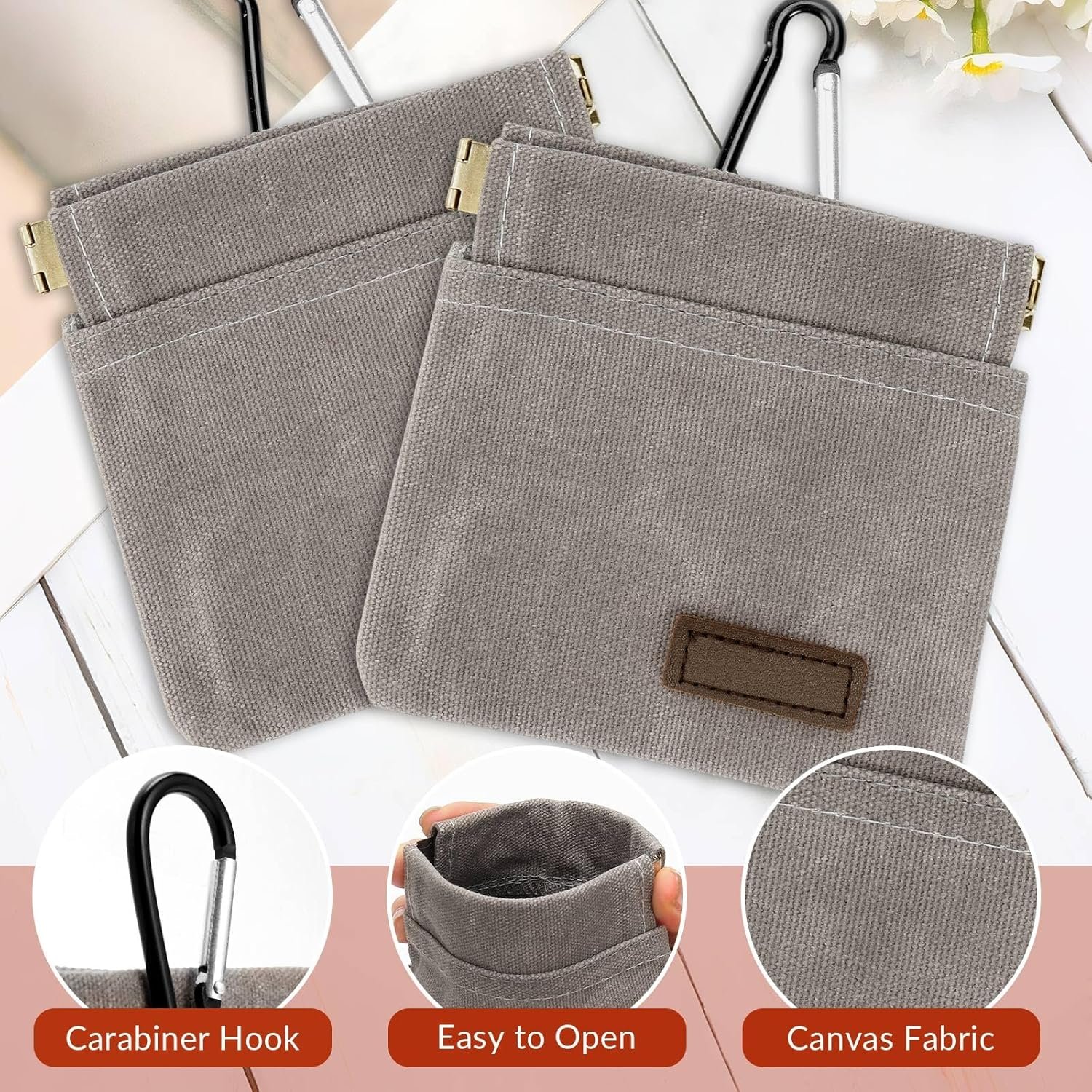 Custom Logo Portable Dog Treat Pouch, Private Label Auto-Closing Hands-Free Pet Training Reward Bag Manufacturer for Outdoor Walking, Gray