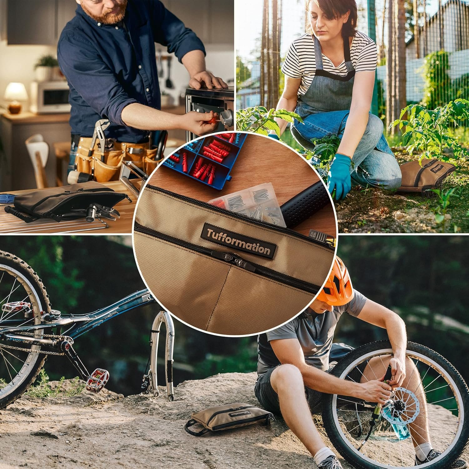 Private Label Small Tool Pouch Organizer with Zipper Custom Logo Bag Multiple Compartments for Electricians Manufacturer