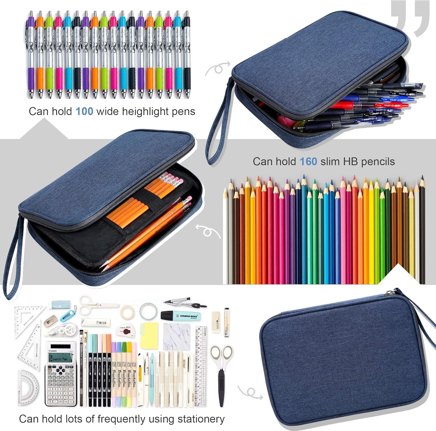 Private Label Big Capacity Marker Pen Pencil Storage Pouch Custom Logo Stationery Bag for Art Tools Sketch Bullet Journal School Office College Students Manufacturer