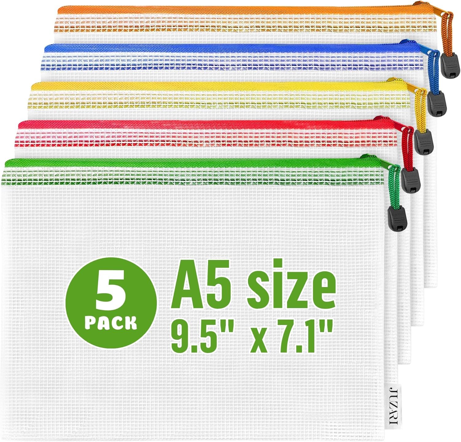 Private Label 5 Pack A5 9.5x7.1in Small Clear Mesh Zipper Pouches Manufacturer Waterproof Plastic Bags for Organizing Travel Receipts Makeup Custom Logo