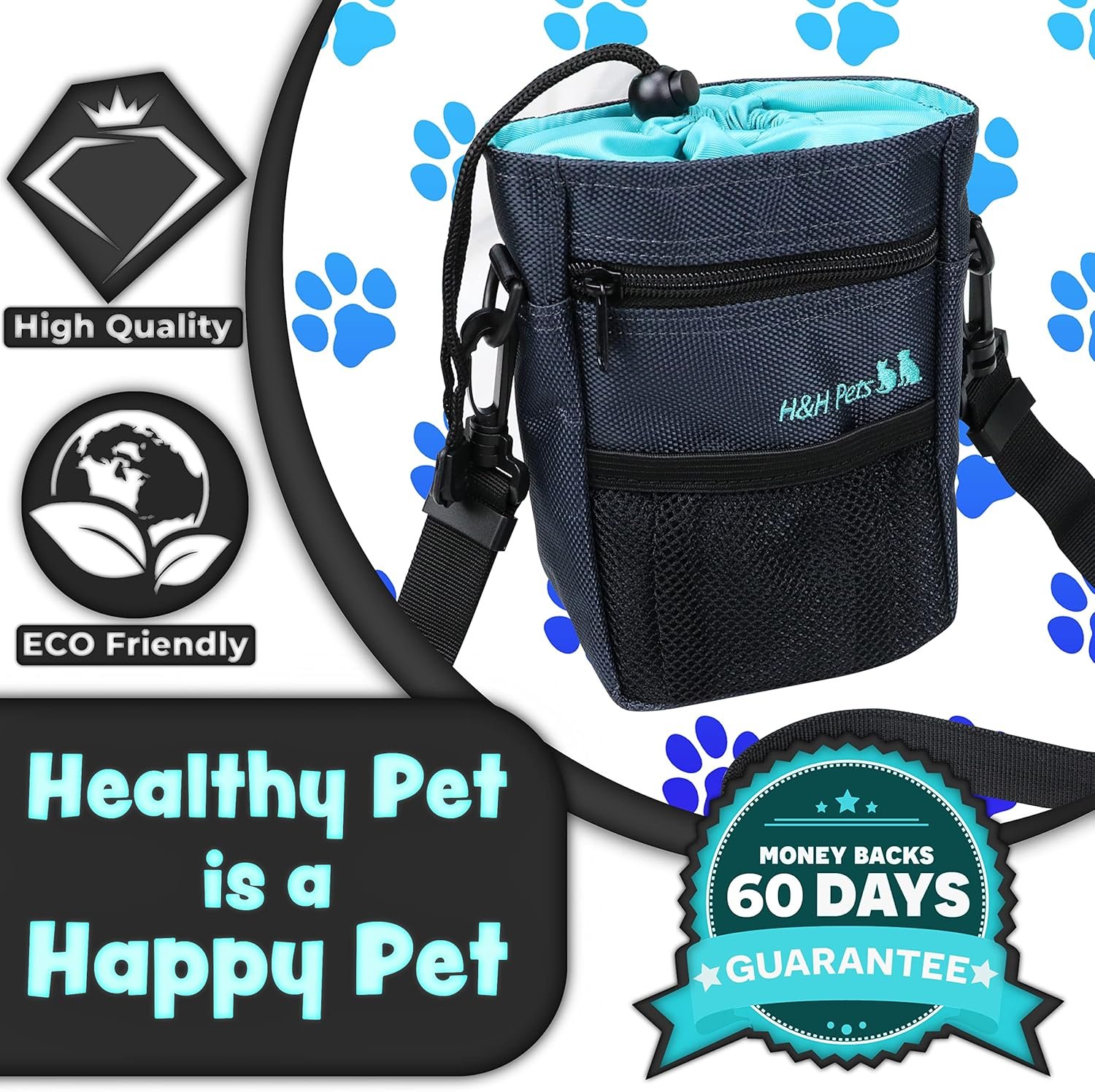 Private Label Dog Treat Pouch with Shoulder Strap and Waste Bag Dispenser Custom Logo Training Accessories Manufacturer