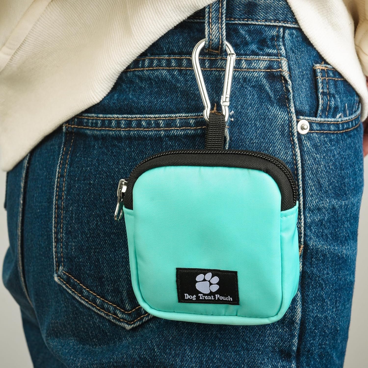 Private Label 2 Pack Small Dog Treat Carrier Pouch for Leash Dog Training Reward Snack Bait Bag Puppy Walking Treat Poop Bag Holder Custom Logo Black & Blue Manufacturer