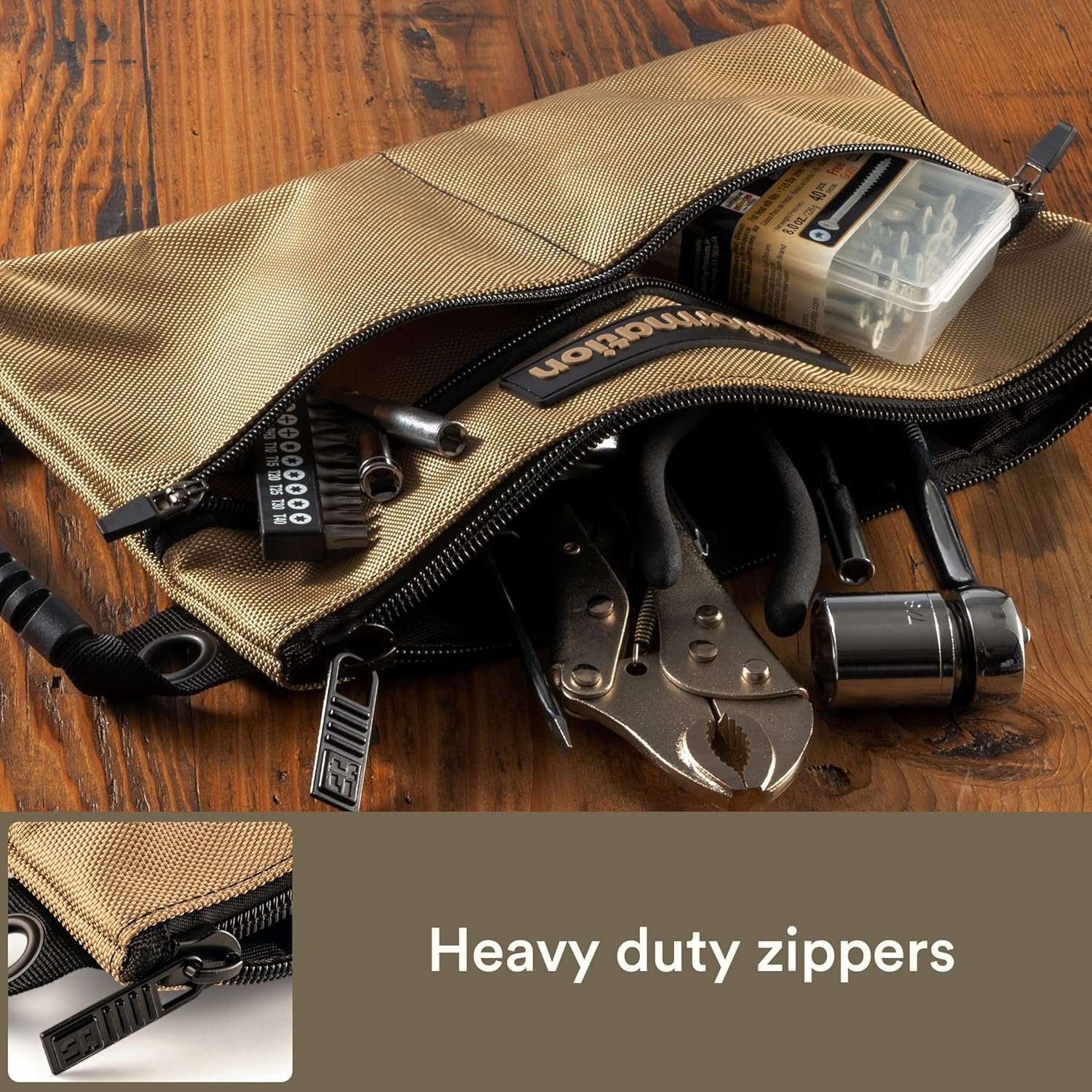 Private Label Small Tool Pouch Organizer with Zipper Custom Logo Bag Multiple Compartments for Electricians Manufacturer