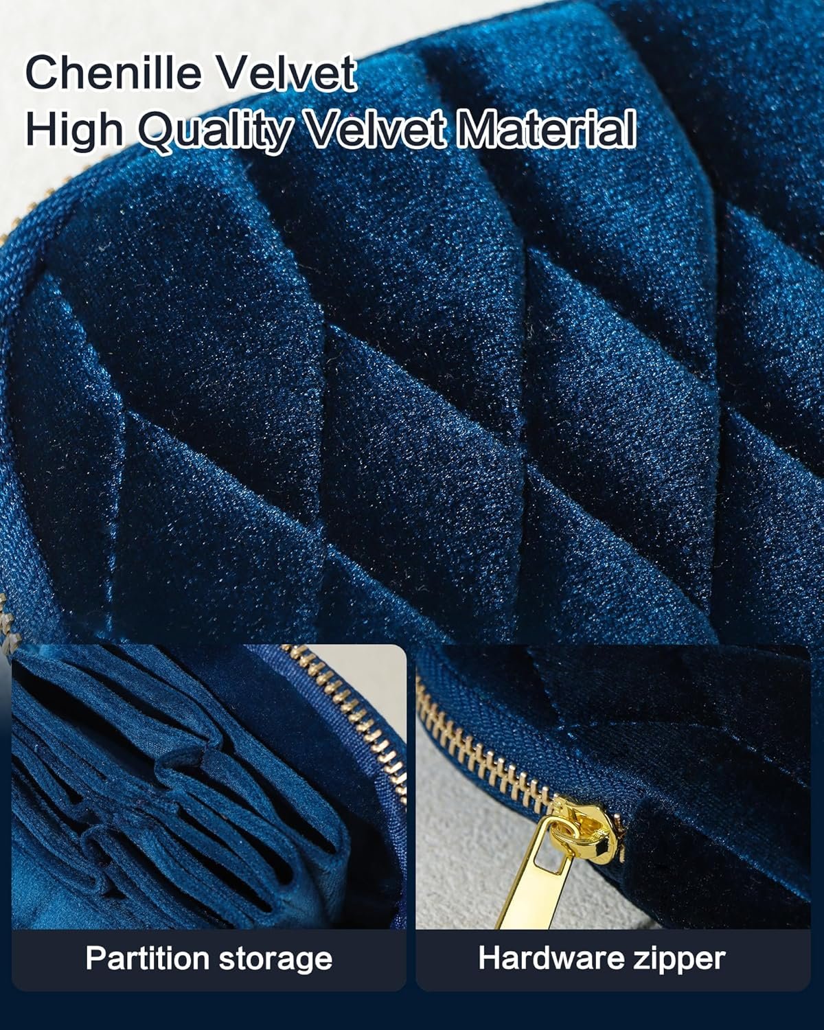 Custom Logo Small Mini 5-Layer Travel Jewelry Zipper Pouch - Private Label Velvet Organizer for Bracelets Rings Earrings Diamond Stitched Rose Purple Manufacturer