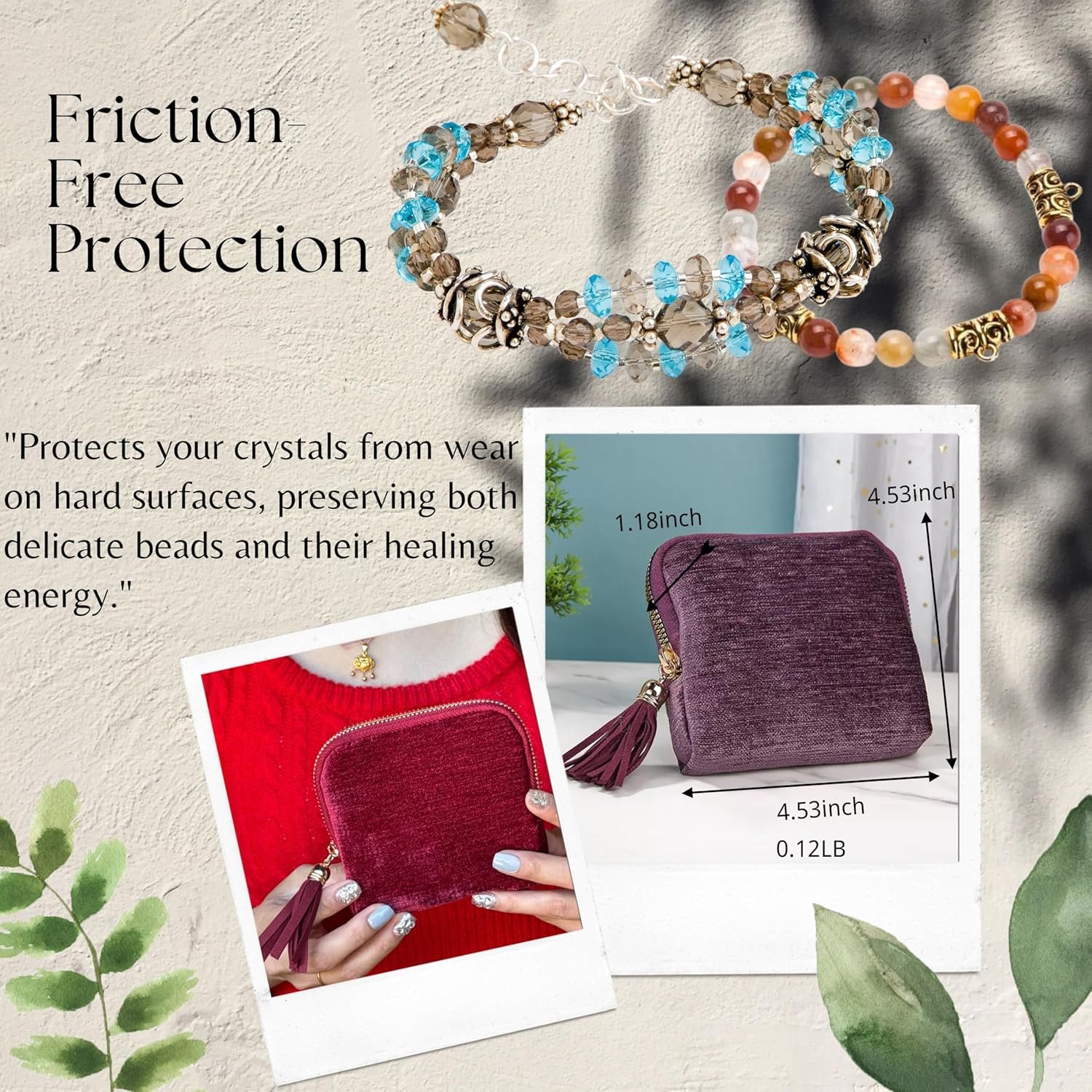 Private Label 2026 Travel Jewelry Case Organizer Portable Pouch for Rings Crystal Bracelets Bangles with Tassel Zipper Custom Logo Valentines Day Gifts for Women Wine Red Supplier