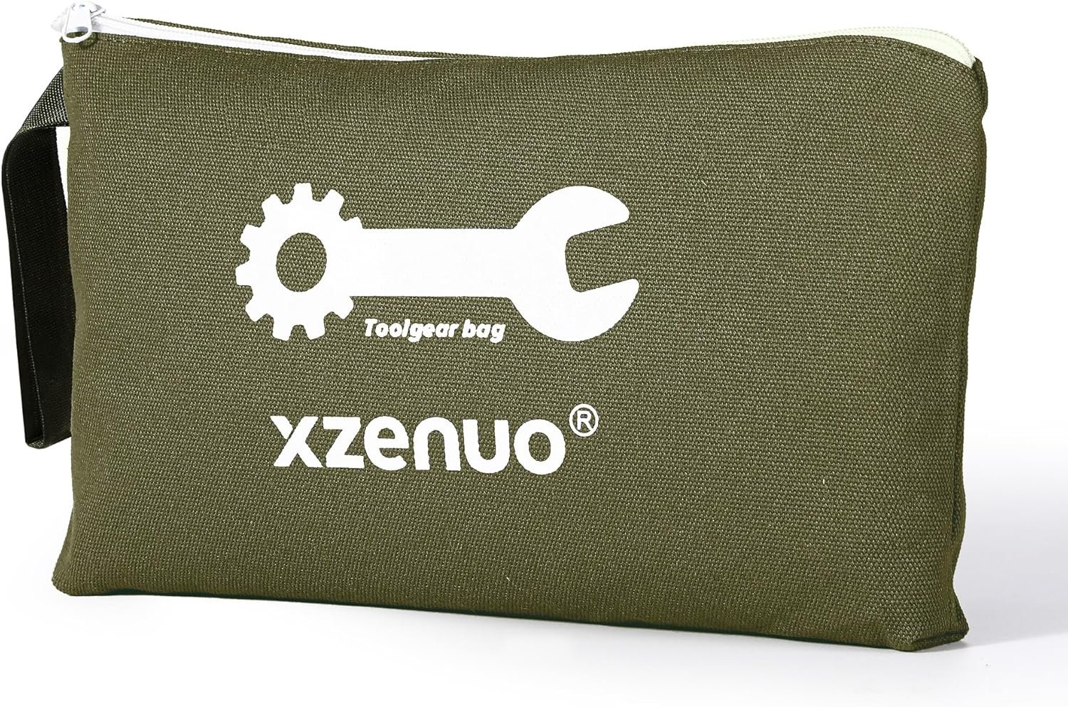 Custom Logo 16oz Pure Cotton Canvas Tool Pouch Zipper Bag Private Label 12.5 Inch Storage Organizer with Wristlet Strap Supplier