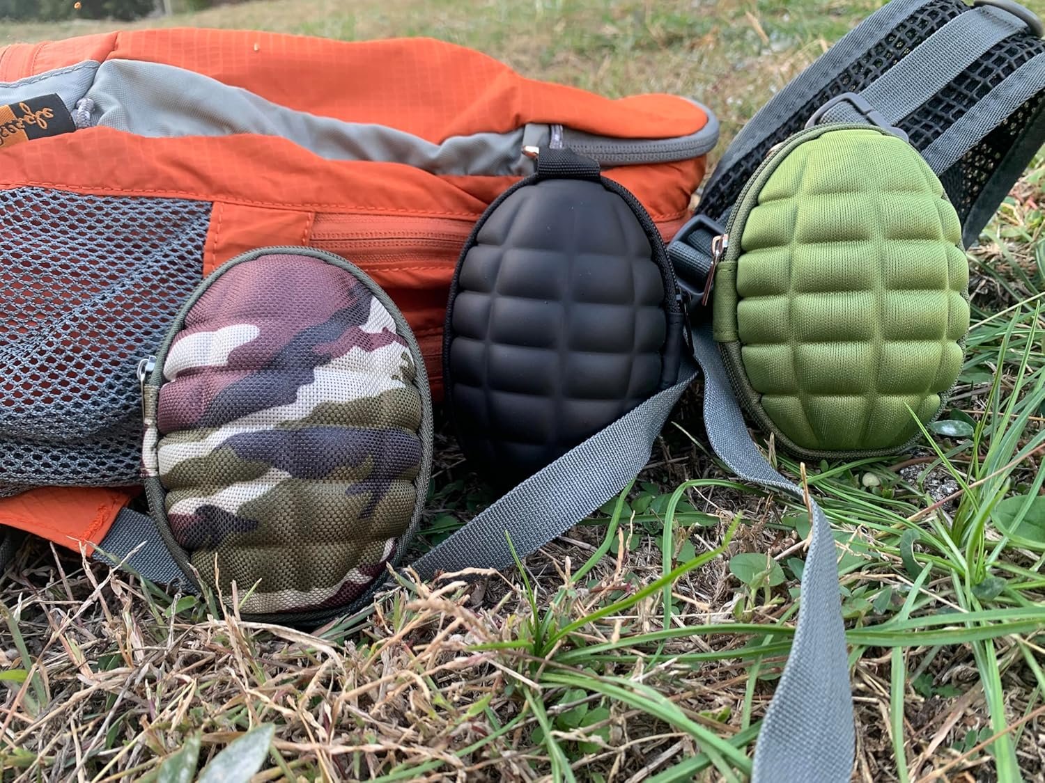 Private Label Grenade Style Small EDC Key Bag Coin Purse Pouch Manufacturer Bluetooth Headset Accessories Case Custom Logo Storage for Keys Change USB Drive Headphones