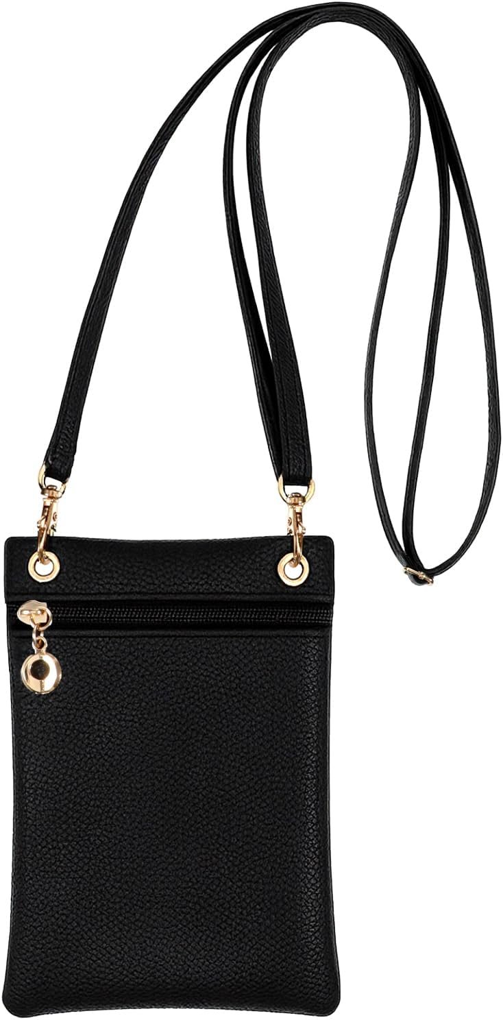 Custom Logo PU Leather Small Phone Wallet Crossbody Bag with Strap Private Label Zipper Shoulder Travel Pouch Manufacturer for Women Girls Shopping