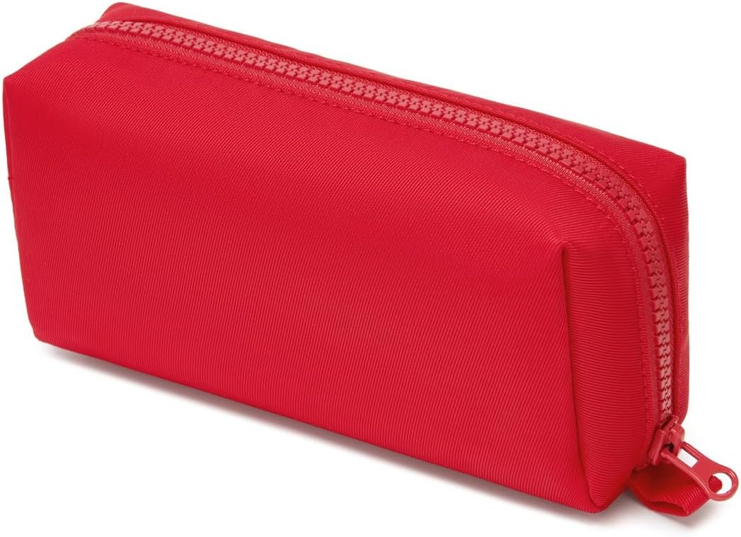 Private Label Durable Oxford Pencil Case Custom Logo Pouch for Pens School Supplies Red Factory