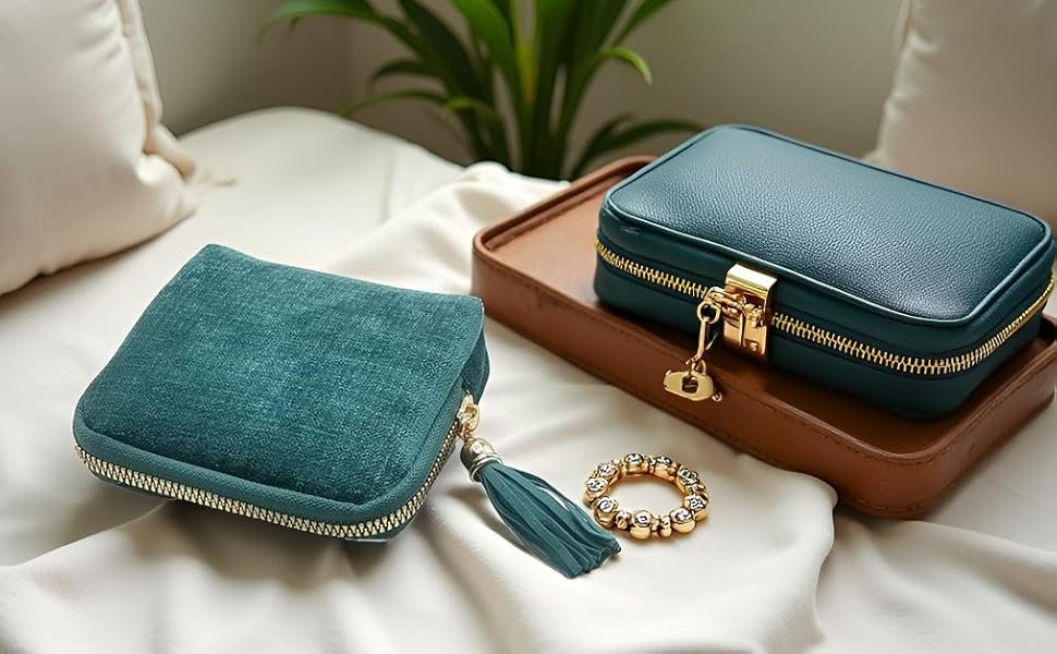 Private Label Small Travel Jewelry Organizer Case with Custom Logo Tassel Zipper for Bracelets Necklaces Bangles Manufacturer Storage Bag Gift for Women Girls